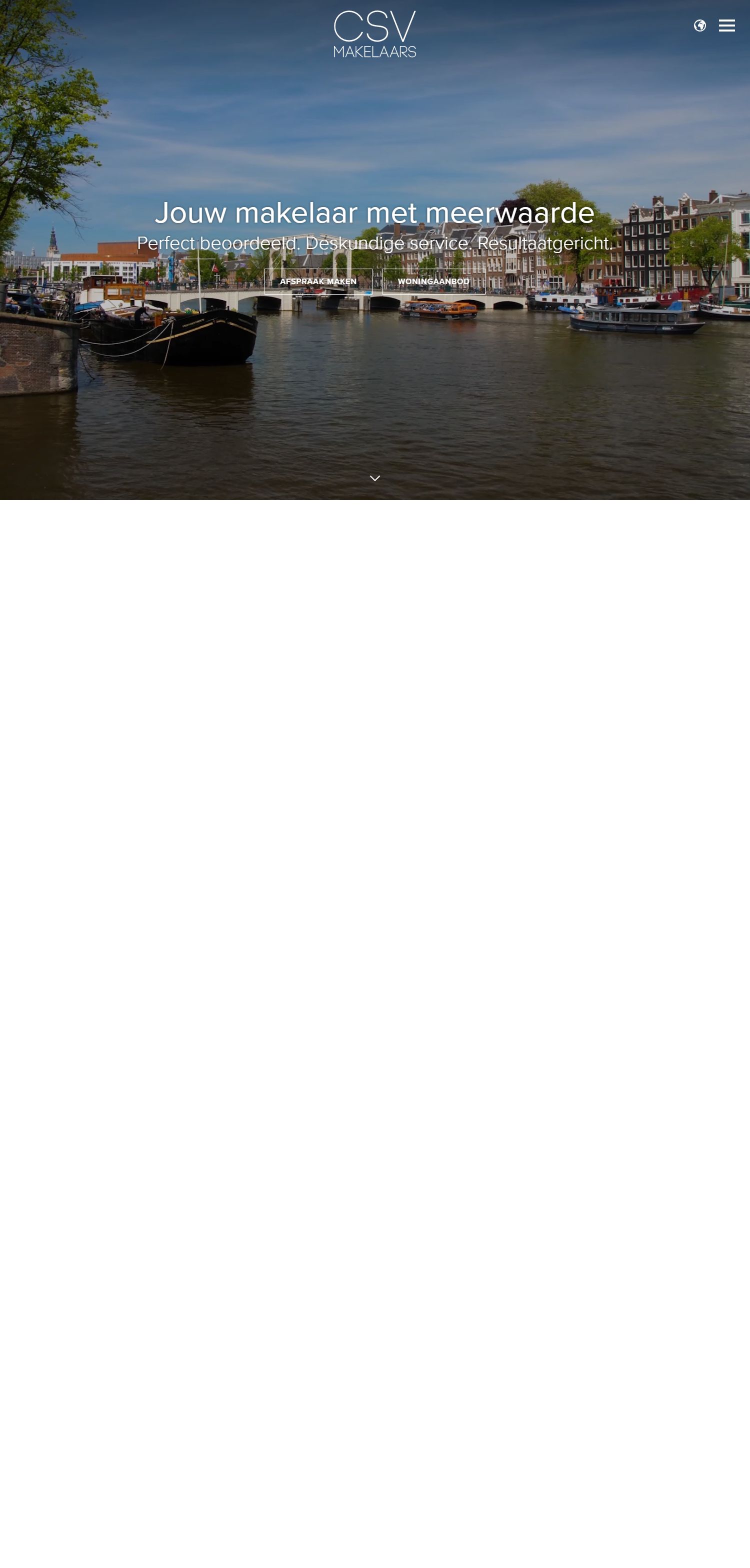 Screenshot van de website van www.csvmakelaars.nl
