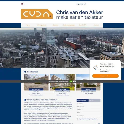 Screenshot van de website van www.cvda.nl