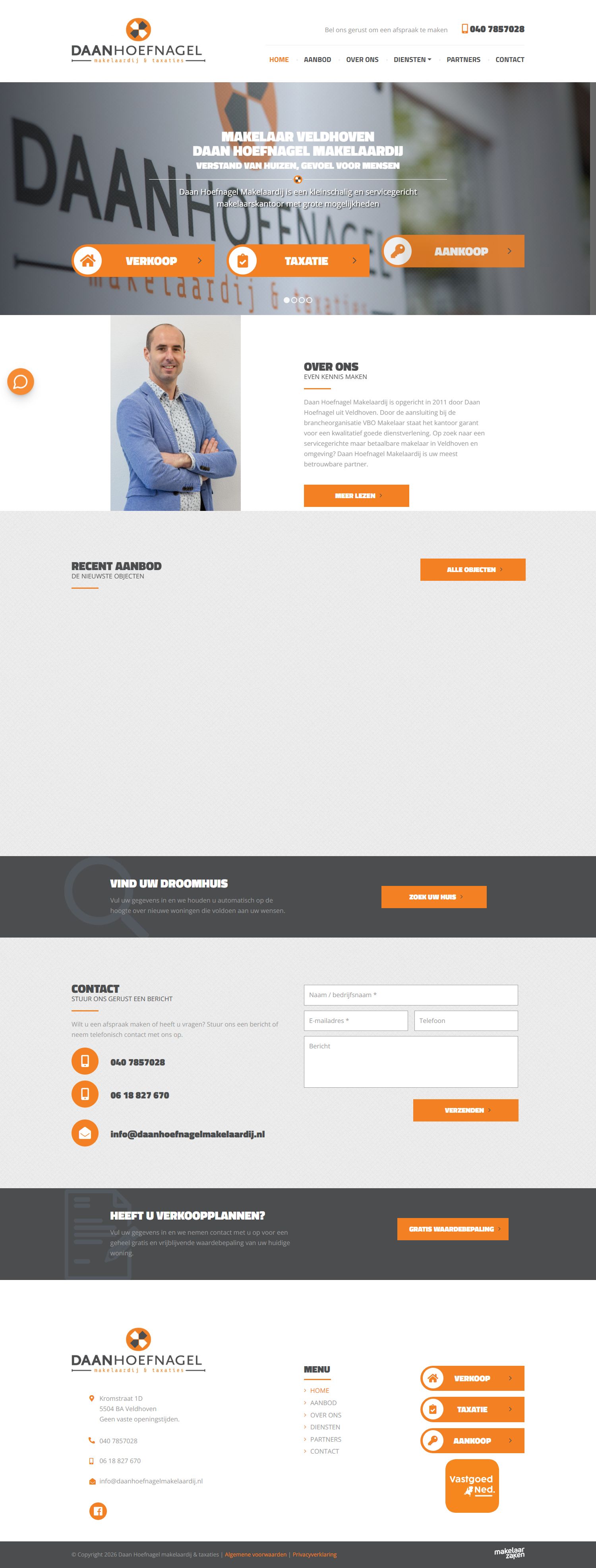 Screenshot van de website van www.daanhoefnagelmakelaardij.nl