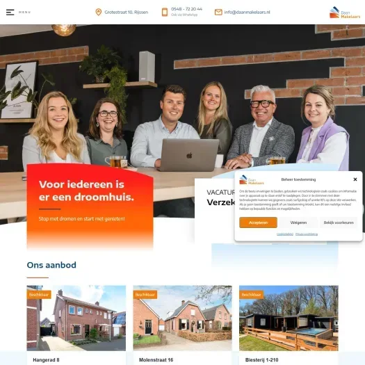 Screenshot of the website of www.daanmakelaars.nl