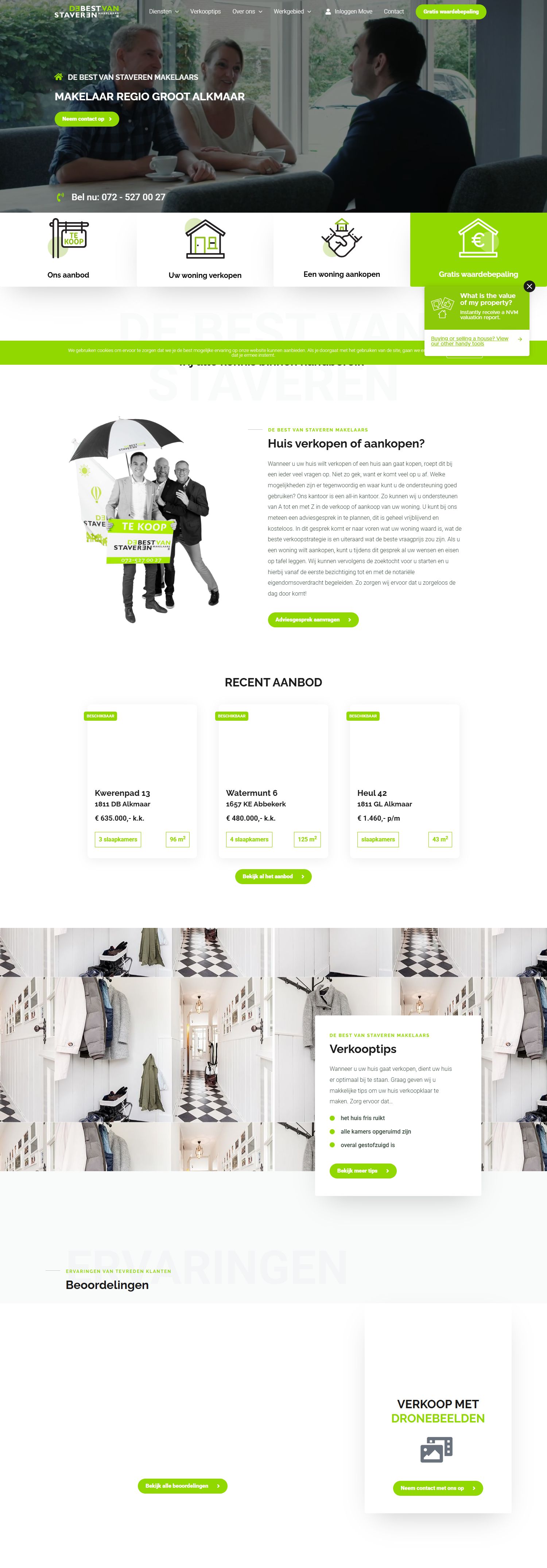 Screenshot van de website van www.debestvanstaveren.nl