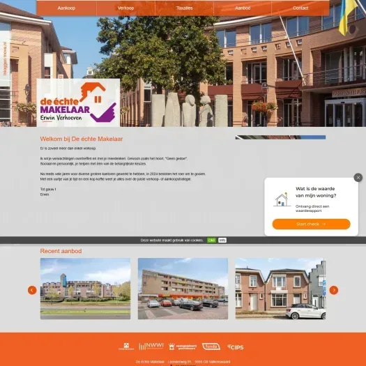 Screenshot der Website von www.deechtemakelaar.nl