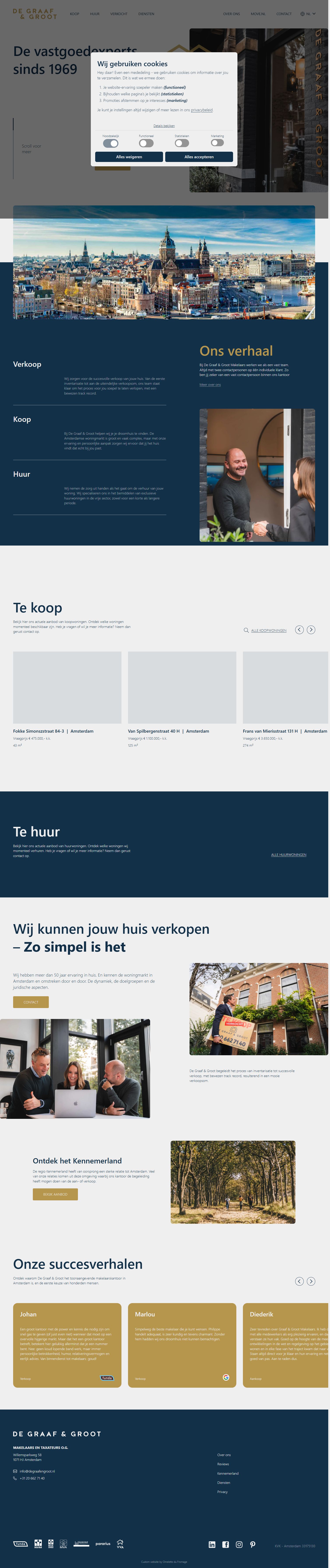 Screenshot van de website van www.degraafengroot.nl
