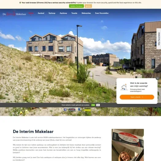 Screenshot of the website of www.de-interim-makelaar.nl