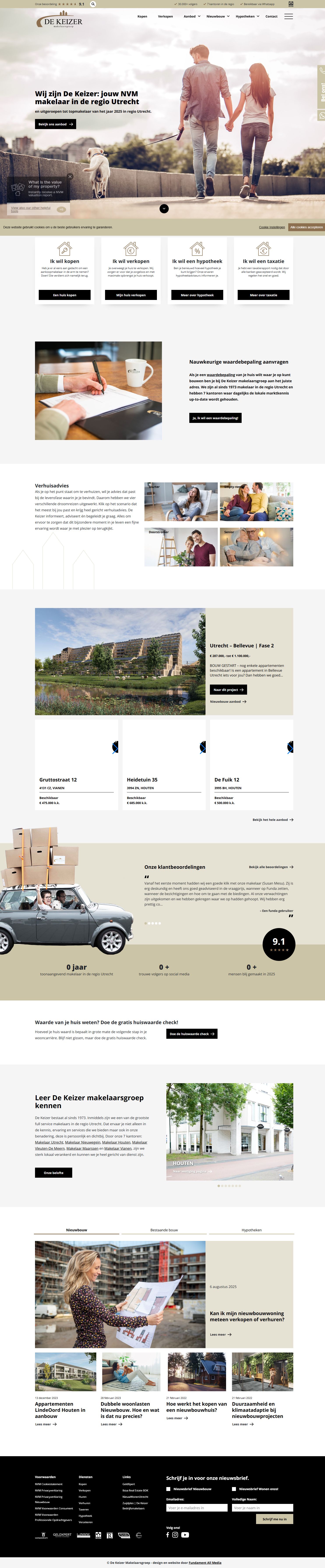 Screenshot van de website van www.dekeizersmit.nl