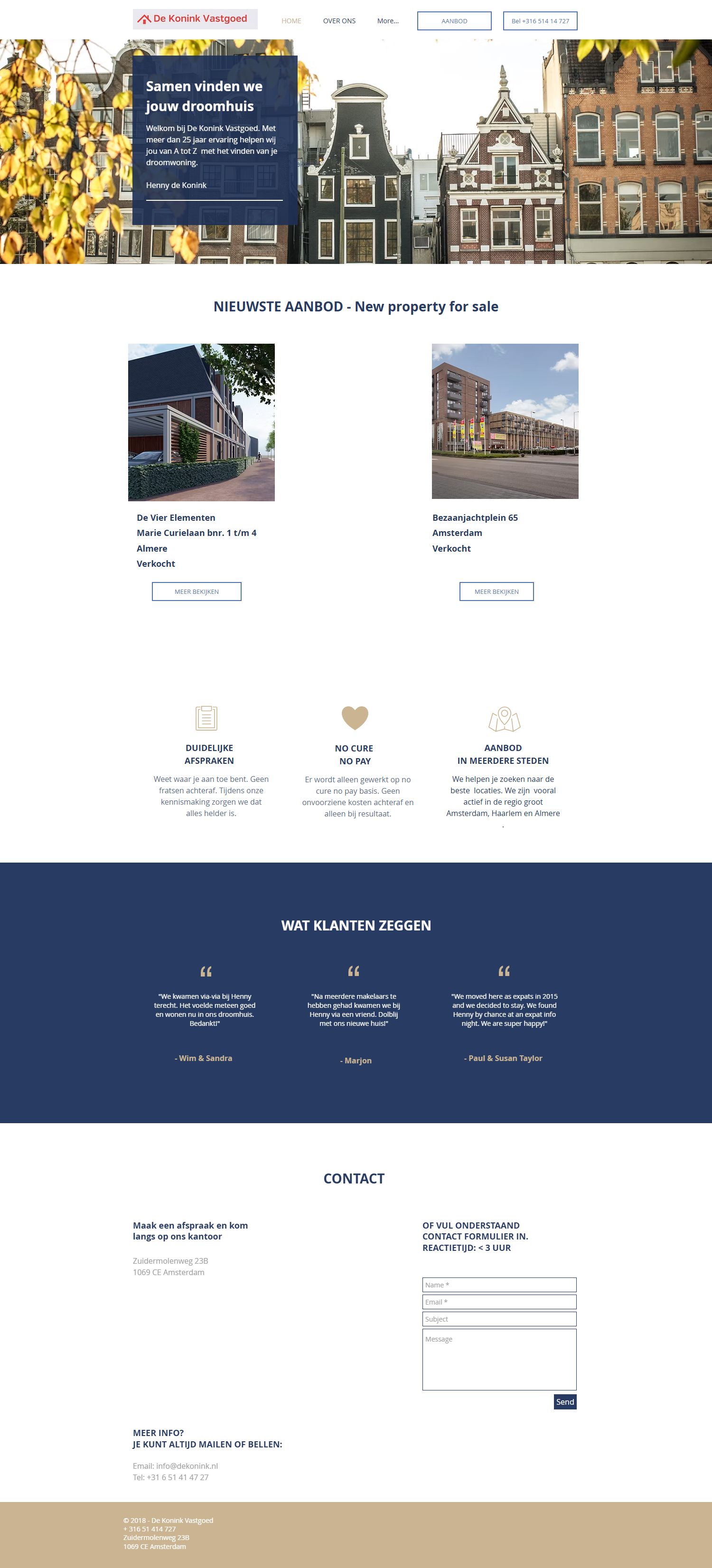 Team foto van De Konink Vastgoed