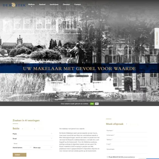 Screenshot der Website von www.dekostermakelaars.nl