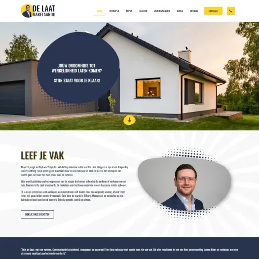 Screenshot van de website van www.delaatmakelaardij.nl