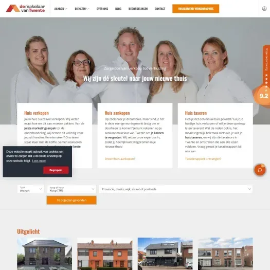 Screenshot of the website of www.demakelaarvantwente.nl