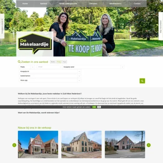 Screenshot van de website van www.demakelaardije.nl