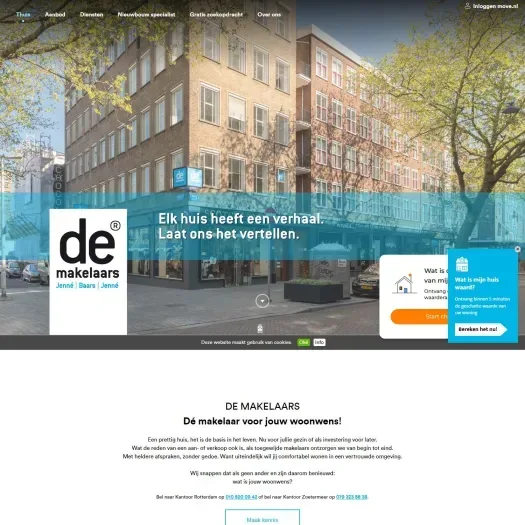 Screenshot van de website van www.demakelaars.nu