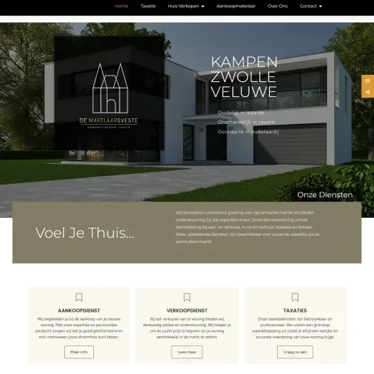 Screenshot of the website of www.makelaarsveste.nl