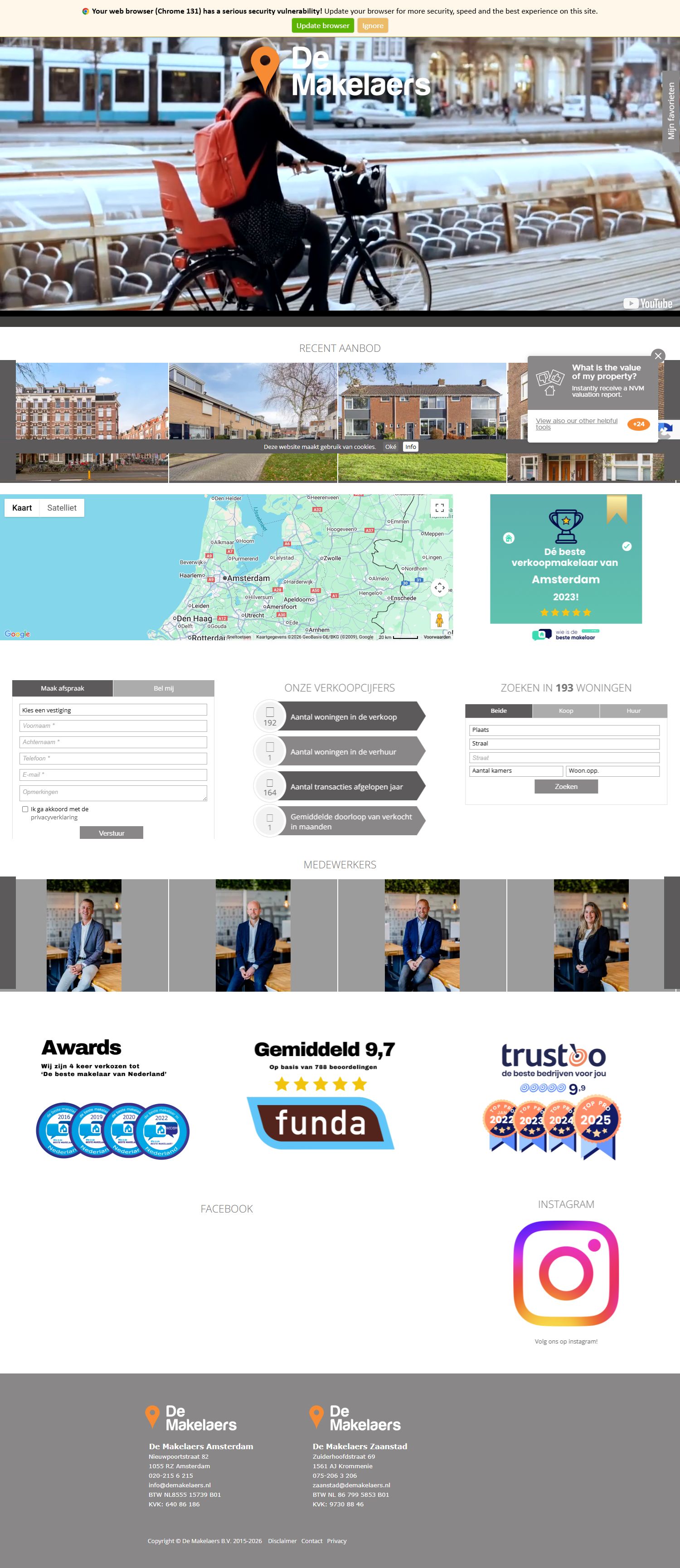 Screenshot van de website van www.demakelaers.nl