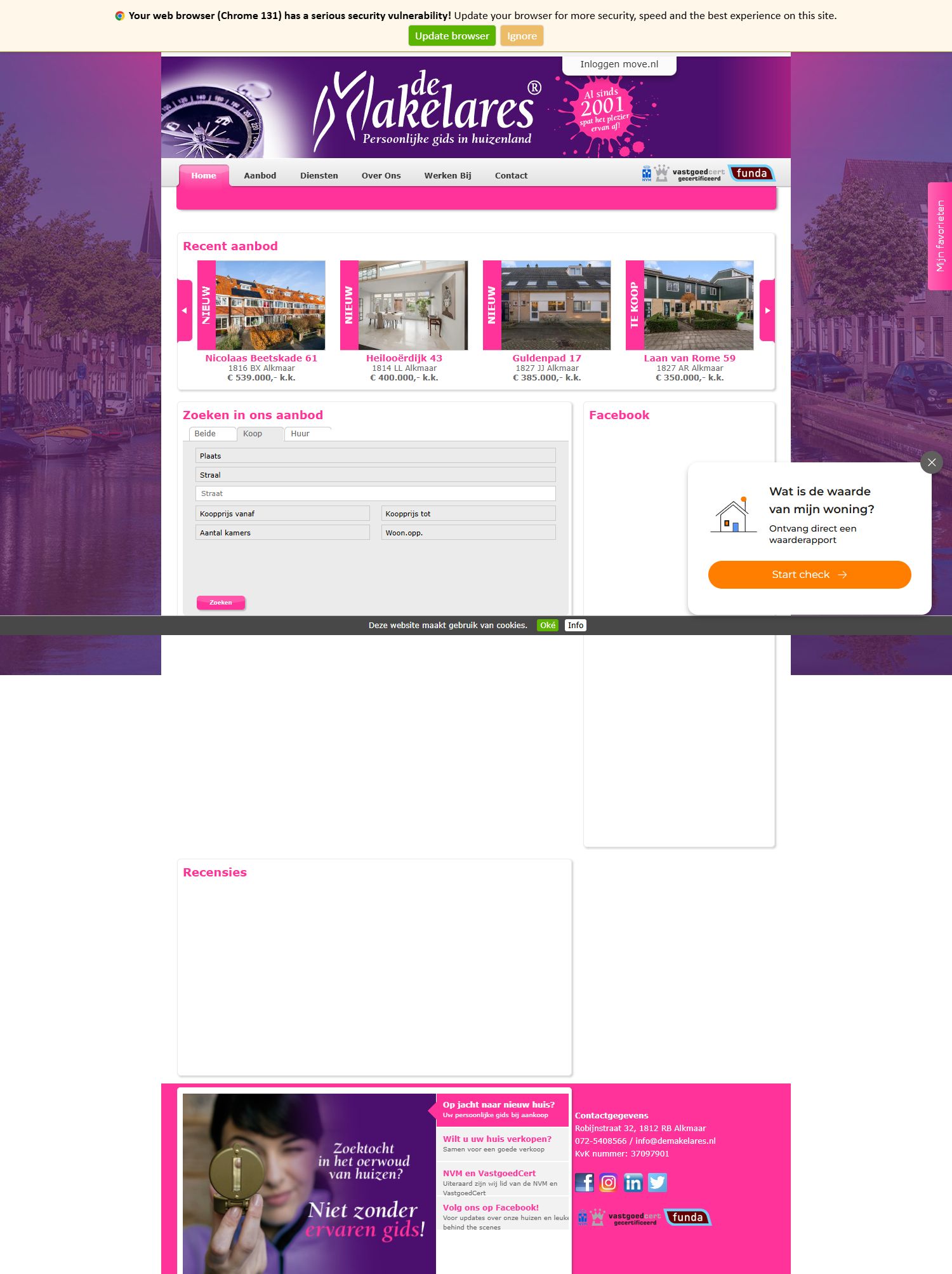 Screenshot van de website van www.demakelares.nl