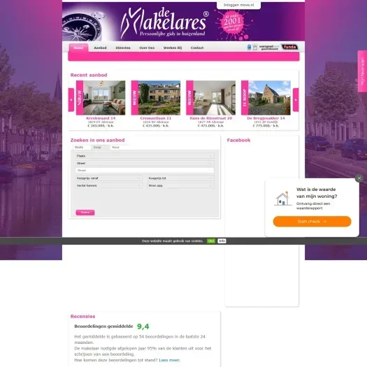 Screenshot van de website van www.demakelares.nl
