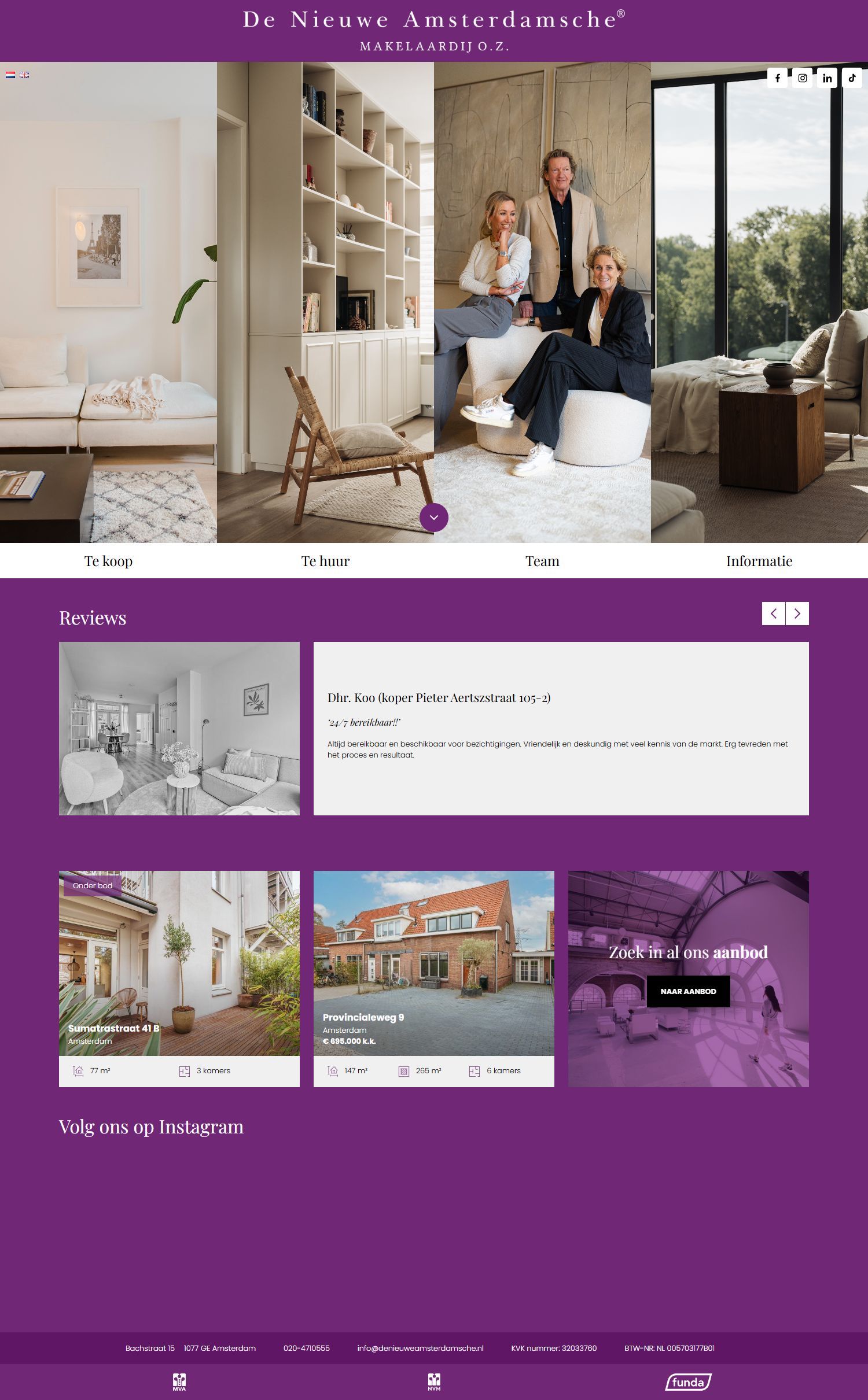Screenshot van de website van www.denieuweamsterdamsche.nl