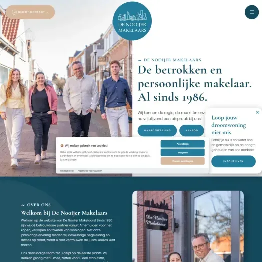 Screenshot van de website van www.denooijer-makelaars.nl