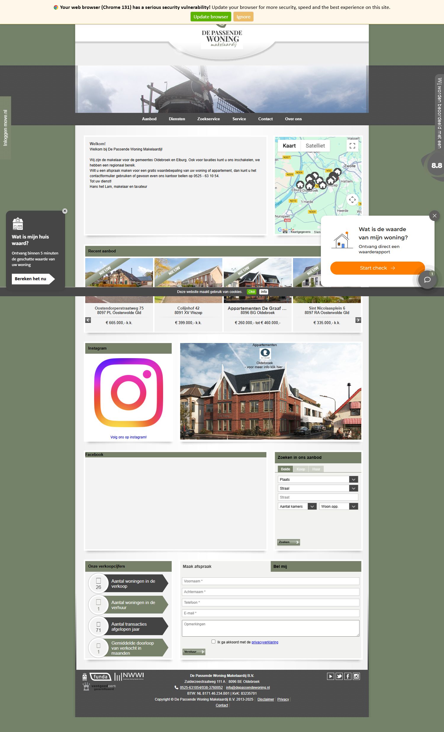 Screenshot van de website van www.depassendewoning.nl