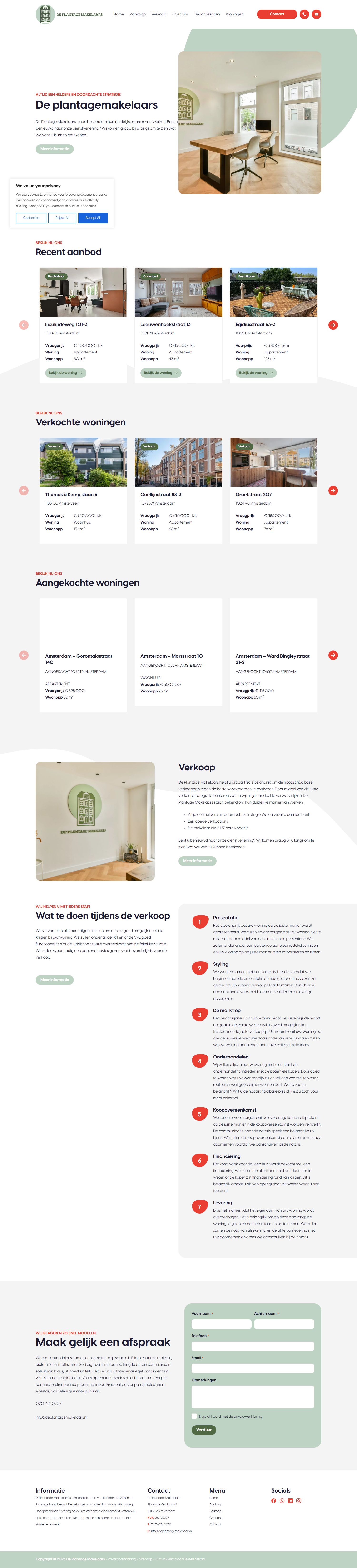 Screenshot van de website van www.deplantagemakelaars.nl