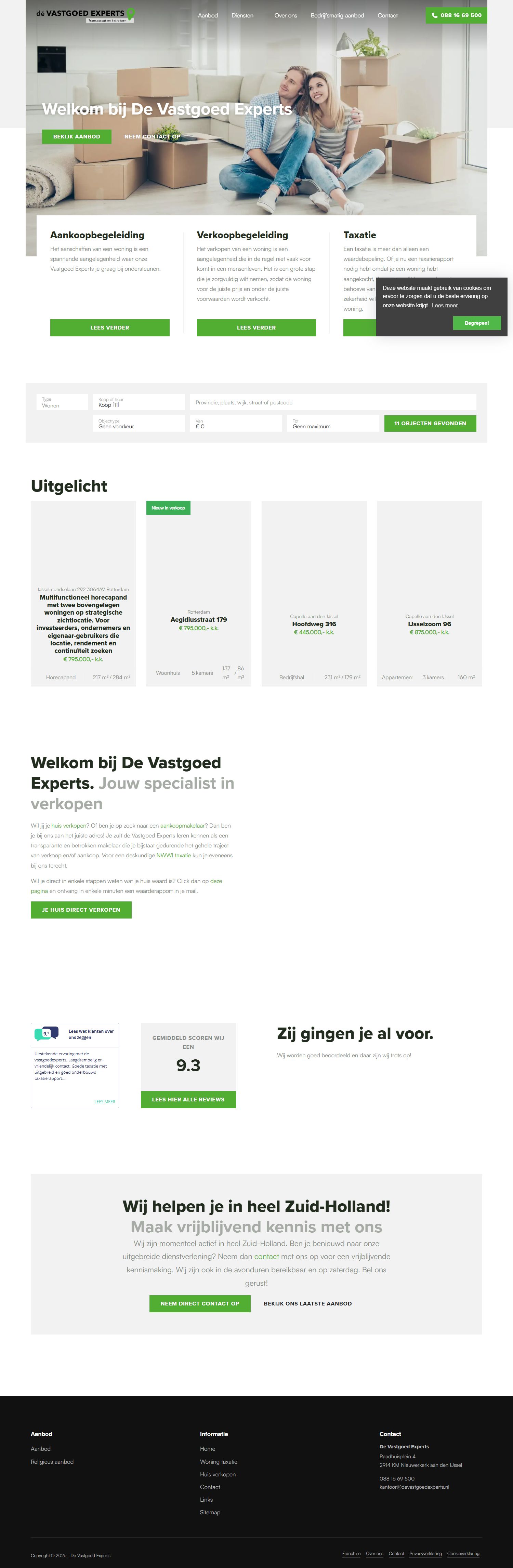 Screenshot van de website van www.devastgoedexperts.nl