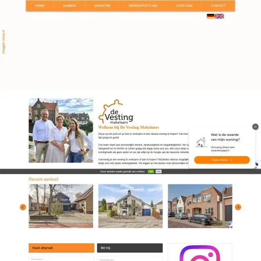 Screenshot of the website of www.devestingmakelaars.nl
