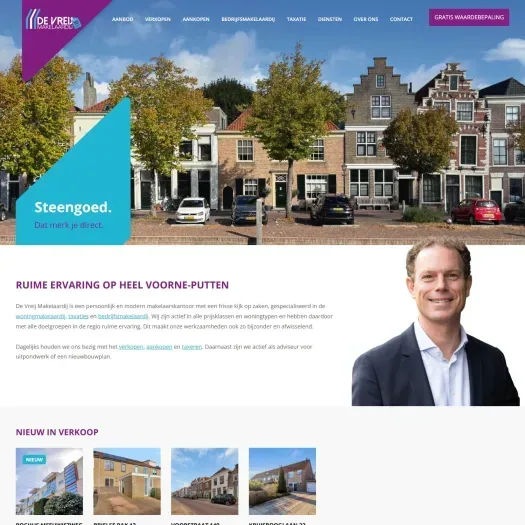 Screenshot der Website von www.devreijmakelaardij.nl