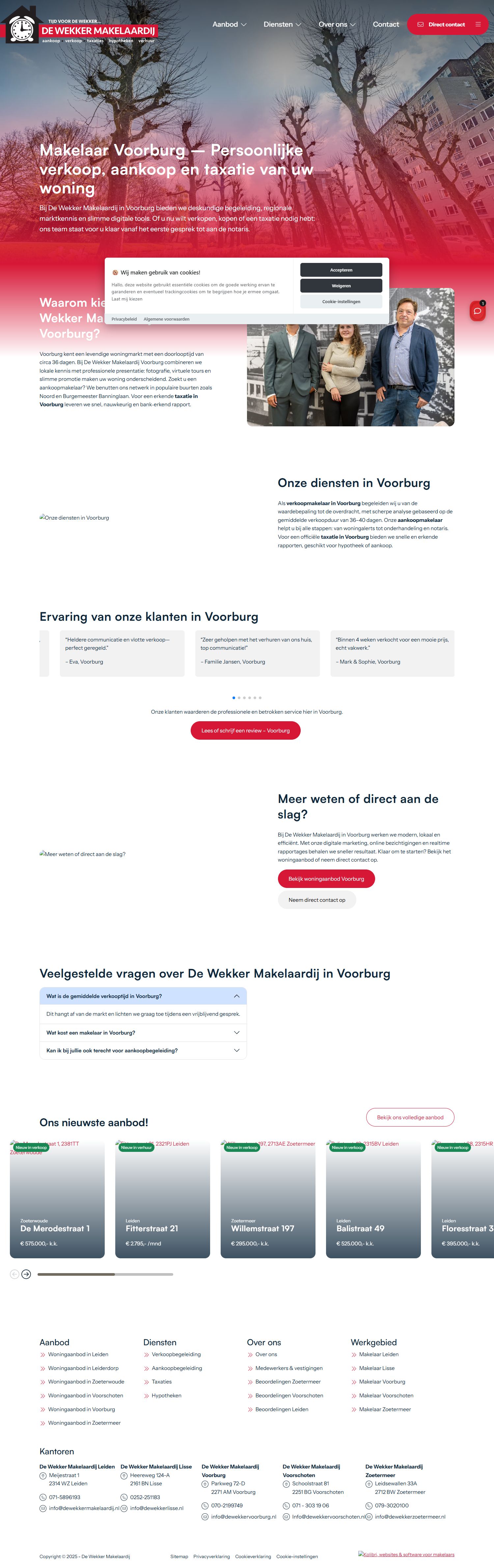 Screenshot van de website van www.dewekkervoorburg.nl