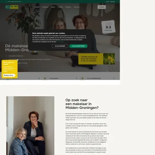 Screenshot van de website van www.dewitgarantiemakelaars.nl