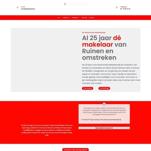 Screenshot van de website van www.dewoonmaat.nl