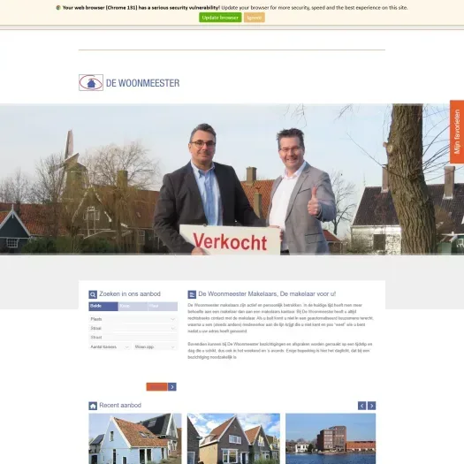 Capture d'écran du site web de www.dewoonmeester.nl