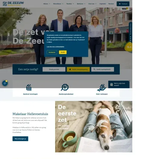 Capture d'écran du site web de www.dezeeuwmakelaardij.nl