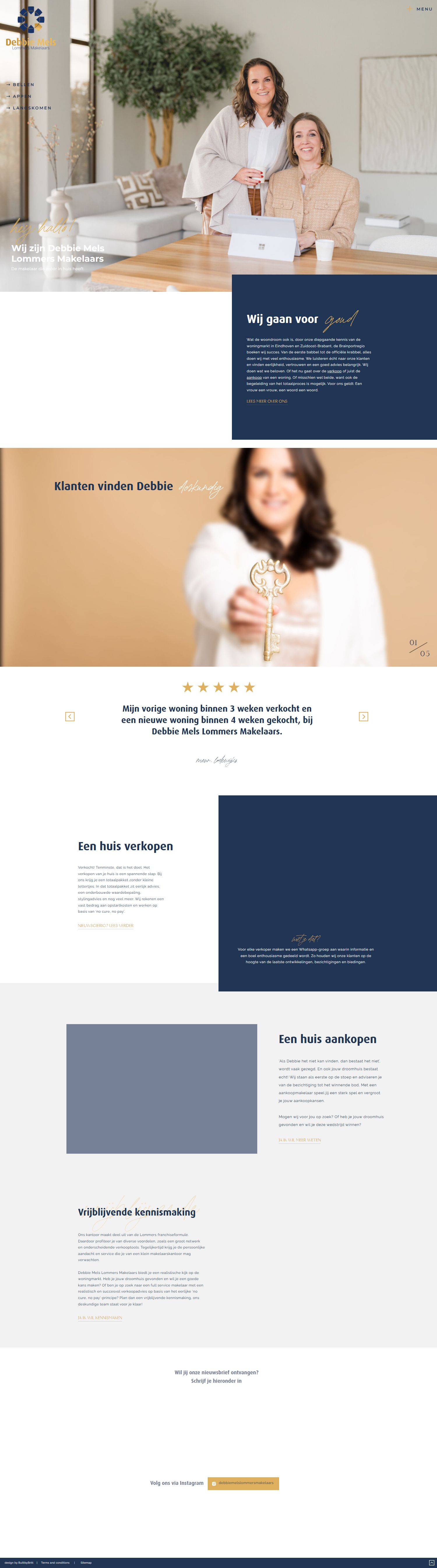Screenshot van de website van www.debbiemels.nl