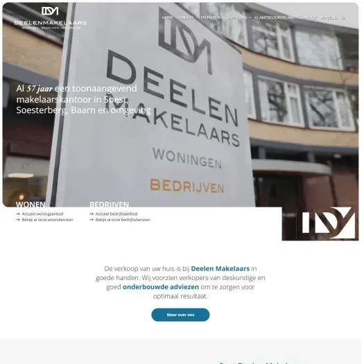 Screenshot van de website van www.deelen.nl