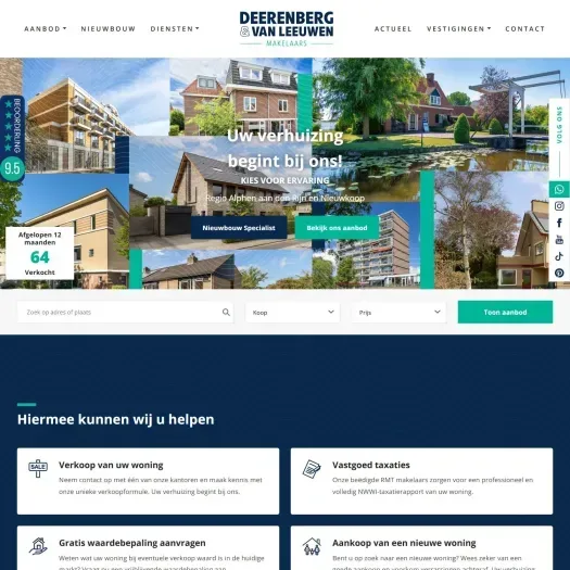 Screenshot van de website van www.deerenberg.nl
