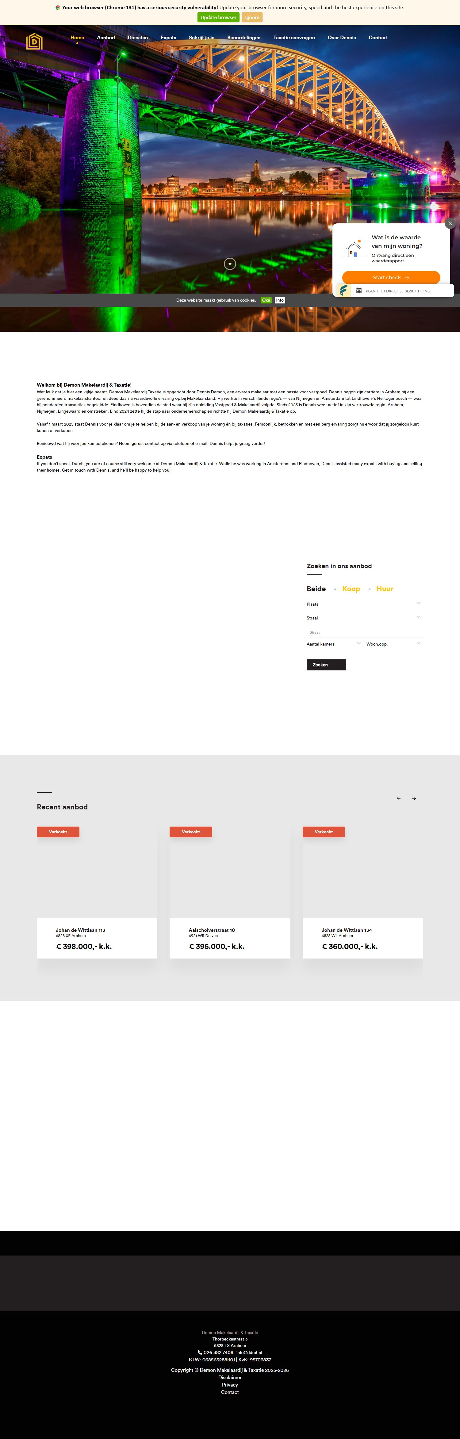 Screenshot van de website van ddmt.nl