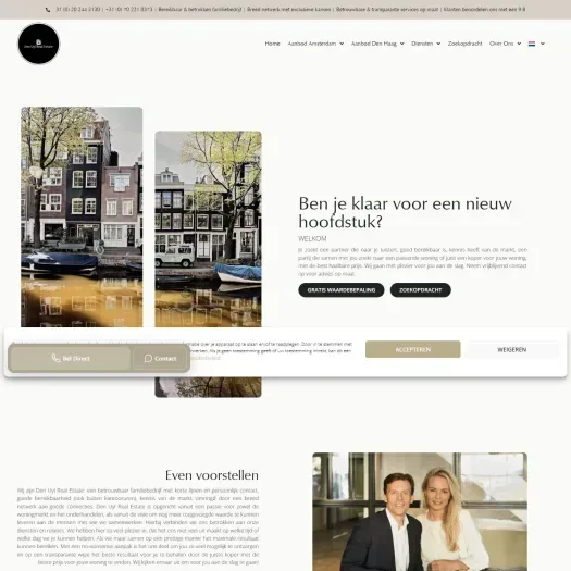 Screenshot van de website van www.denuylrealestate.com
