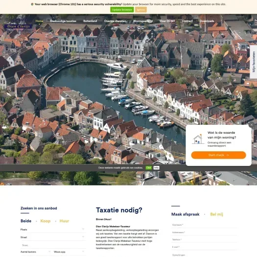Screenshot van de website van www.dianclarijs.nl