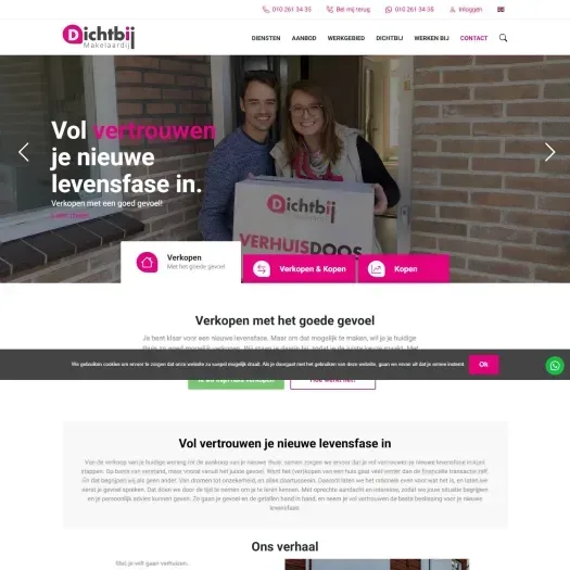 Capture d'écran du site web de www.dichtbijmakelaardij.nl