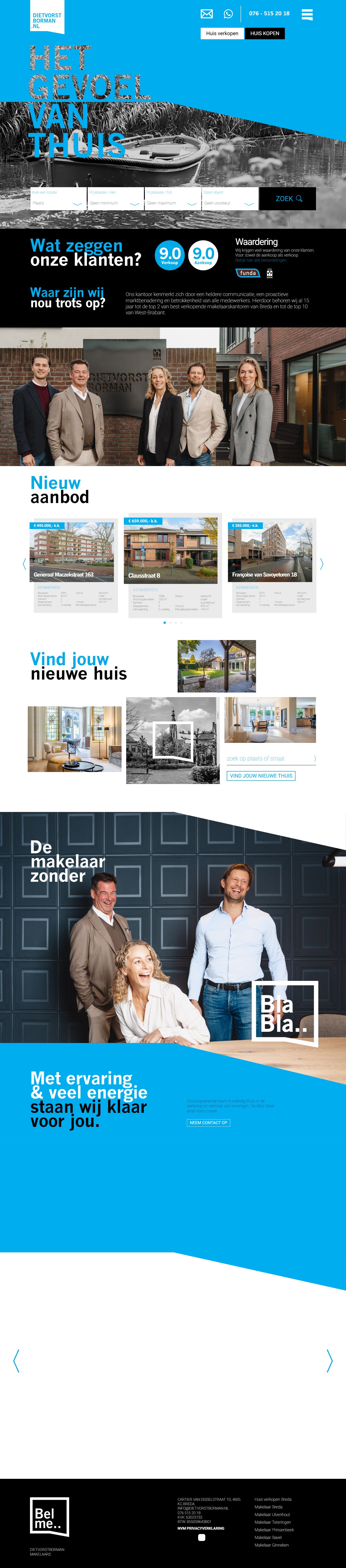 Screenshot van de website van www.dietvorstborman.nl