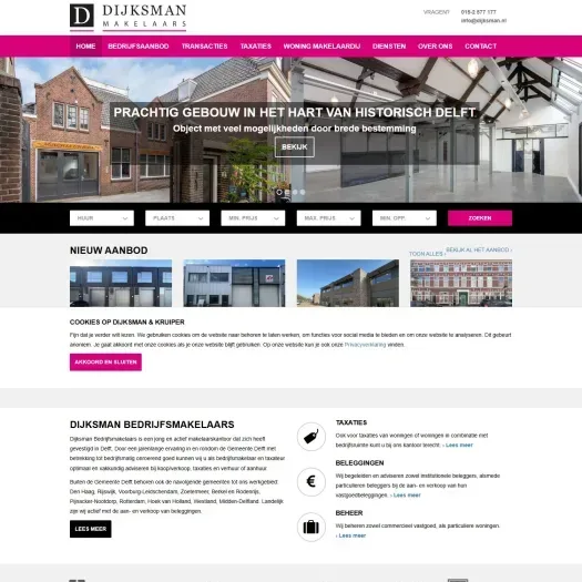 Screenshot van de website van www.dijksman.nl