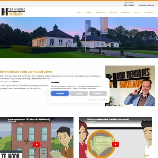 Screenshot van de website van www.dirkhendriks.nl