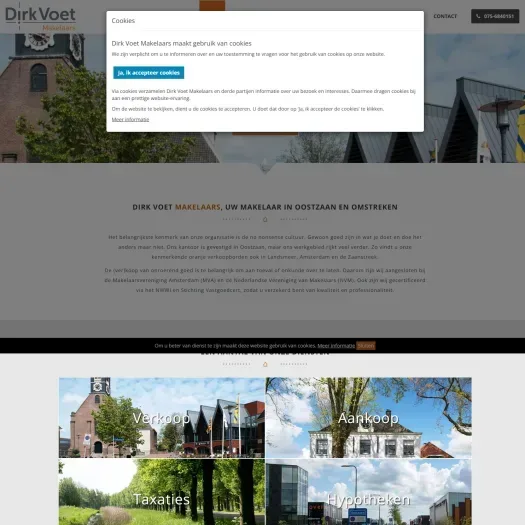 Screenshot of the website of www.dirkvoet.nl