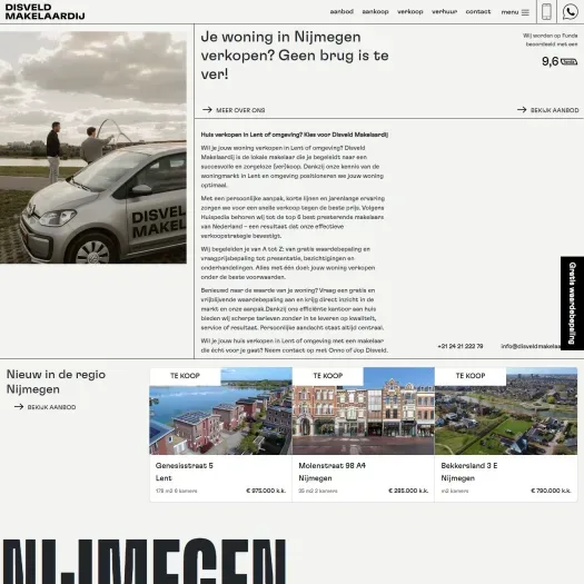 Screenshot of the website of www.disveldmakelaardij.nl