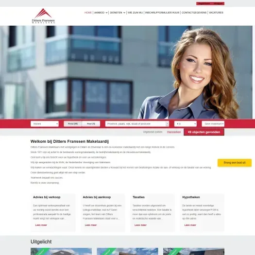 Screenshot of the website of www.dittersfranssen.nl