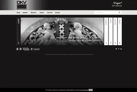 Capture d'écran du site web de www.dkvmakelaars.nl