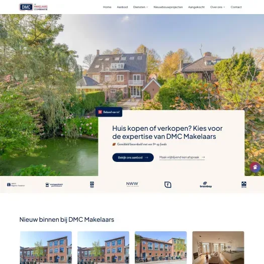 Screenshot of the website of www.dmcmakelaars.nl