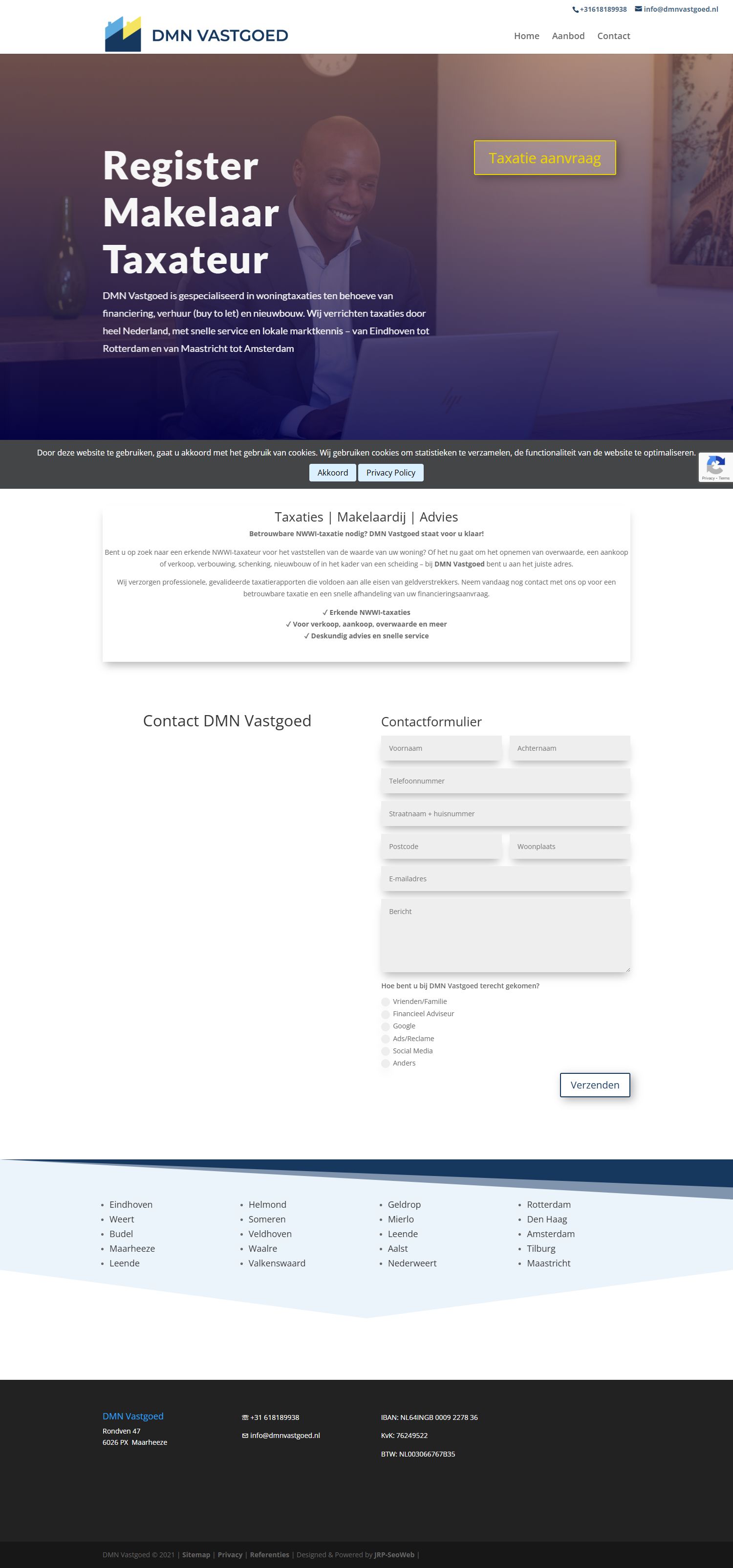 Screenshot van de website van www.dmnvastgoed.nl