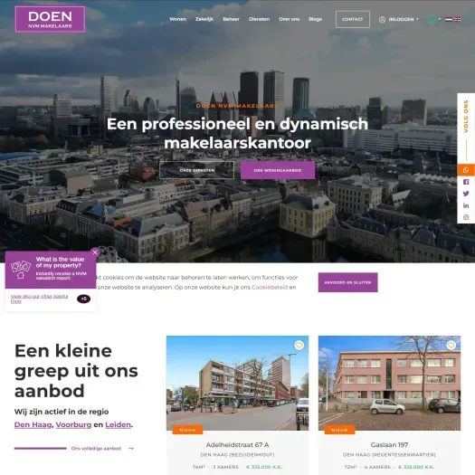 Screenshot der Website von www.doenmakelaars.com