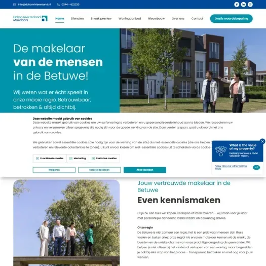 Screenshot van de website van www.dolronrivierenland.nl