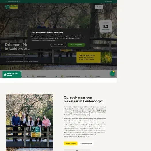 Screenshot van de website van www.driemanleiderdorp.nl